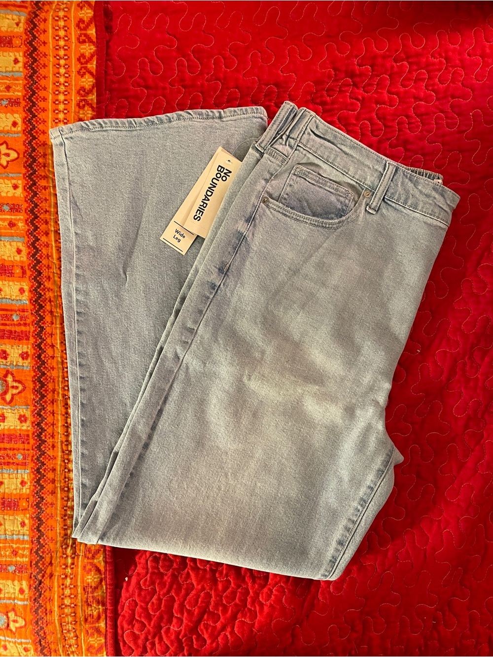 No Boundaries XL Pale Blue Wide-Leg Jeans